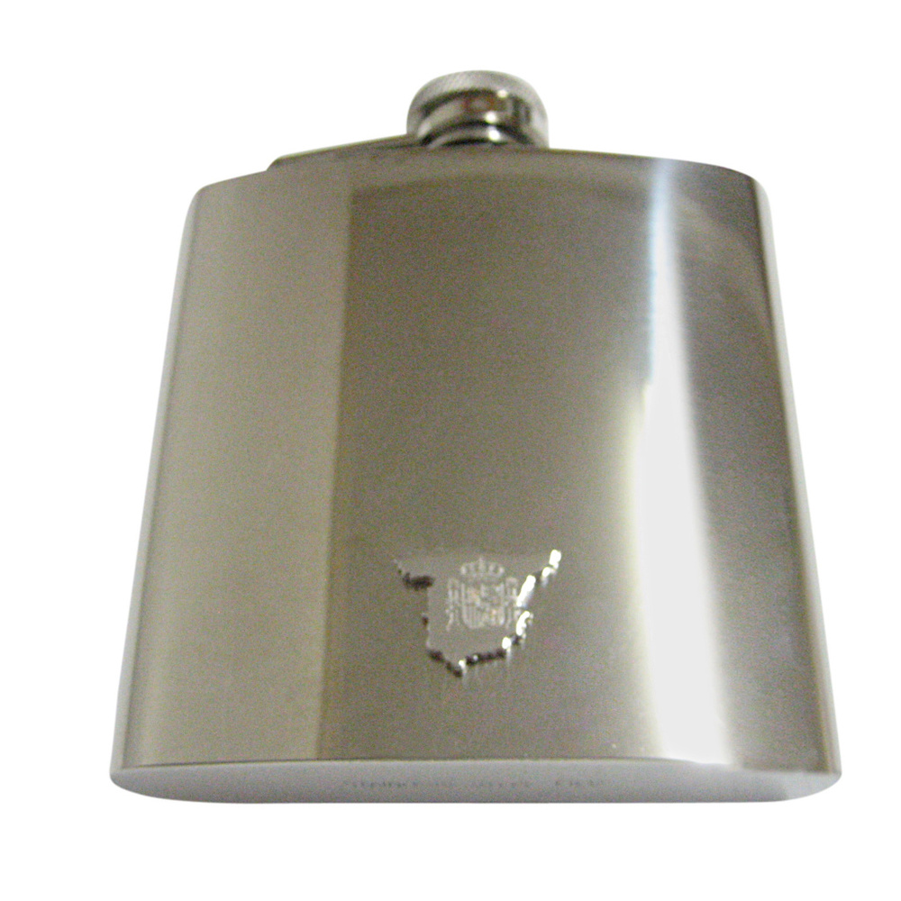 Spain Map Shape and Flag Design 6oz Flask